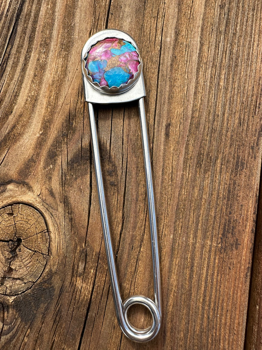 Pink Dahlia Jumbo Safety Pin