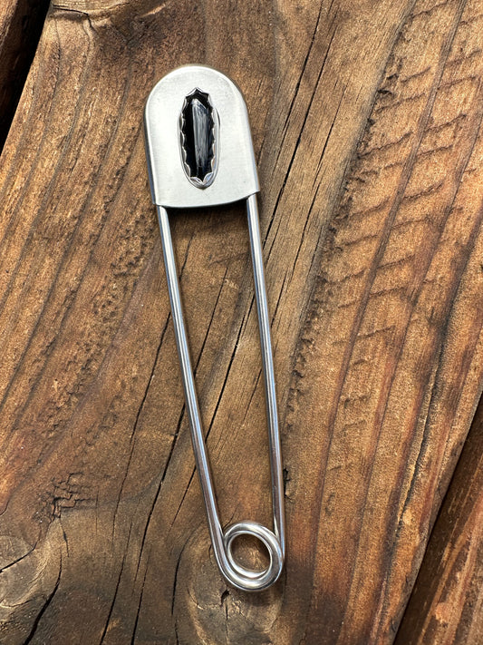 Black Onyx Jumbo Safety Pin